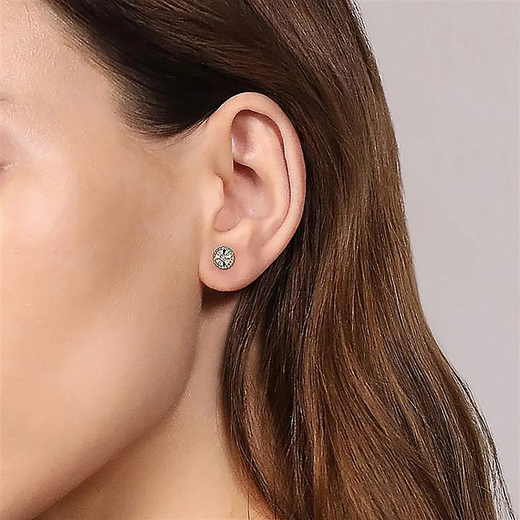 0.02ctw Fluted & Beaded Diamond Stud Earrings