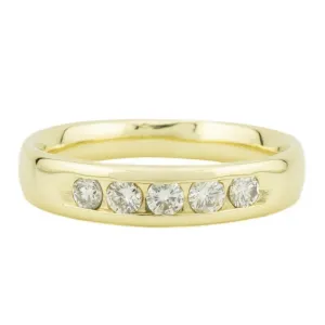 0.35ctw Men's Diamond Accented Wedding Band in 14K Yellow Gold - Size 10
