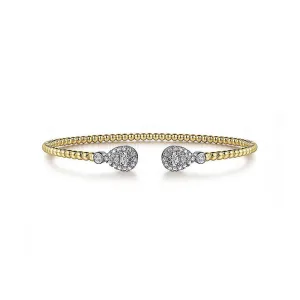 0.36ctw Split Diamond Bujukan Bangle, 6.25" - Yellow Gold