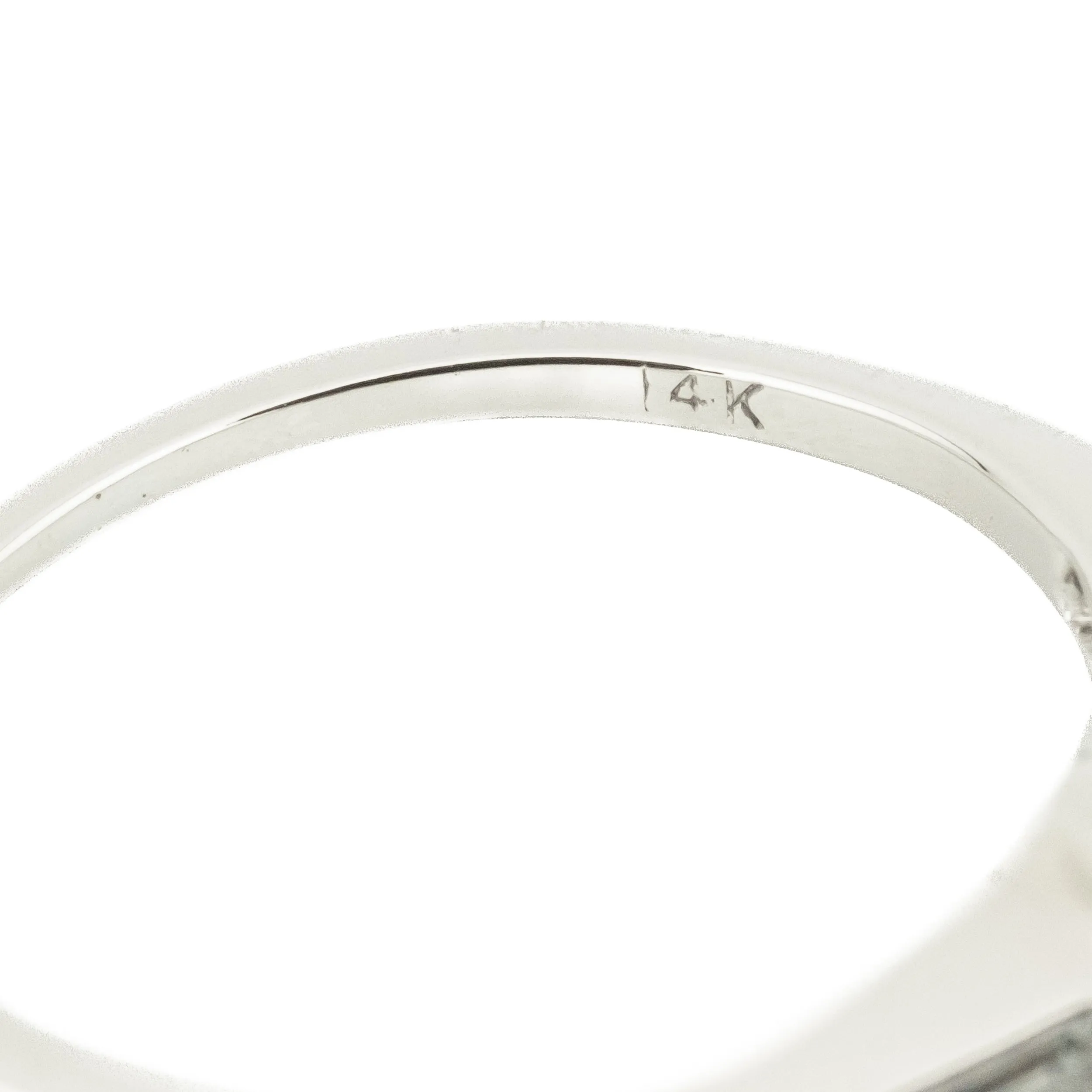 1.00ct J/VS1 Round Diamond and Accented Engagement Ring in 14K White Gold - Size 5