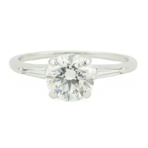 1.00ct J/VS1 Round Diamond and Accented Engagement Ring in 14K White Gold - Size 5