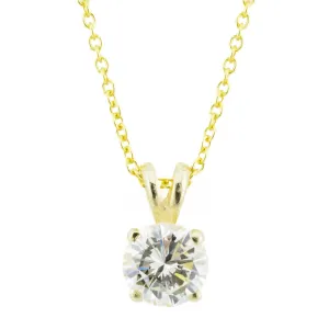 1.00ctw Round Diamond H/VS2 Solitaire Pendant in 14K Yellow Gold - Chain Not Included