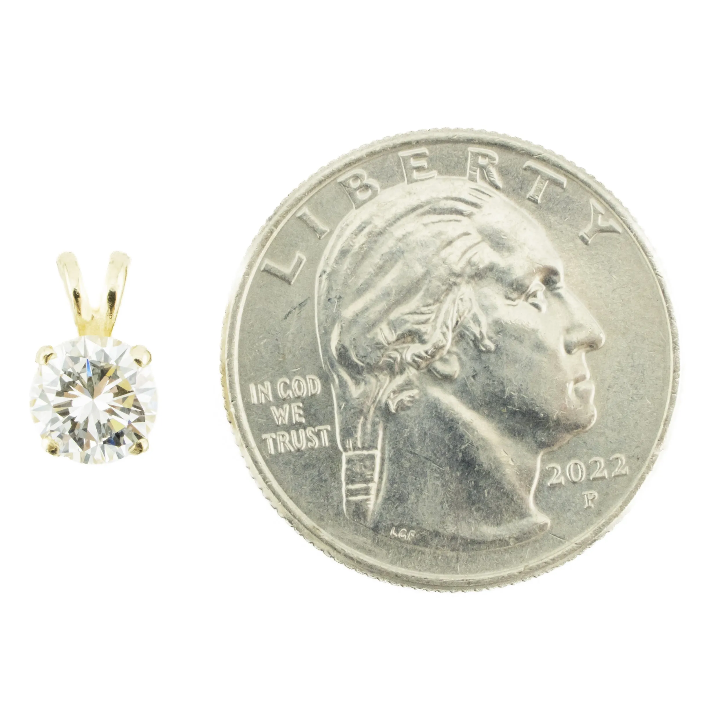 1.00ctw Round Diamond H/VS2 Solitaire Pendant in 14K Yellow Gold - Chain Not Included