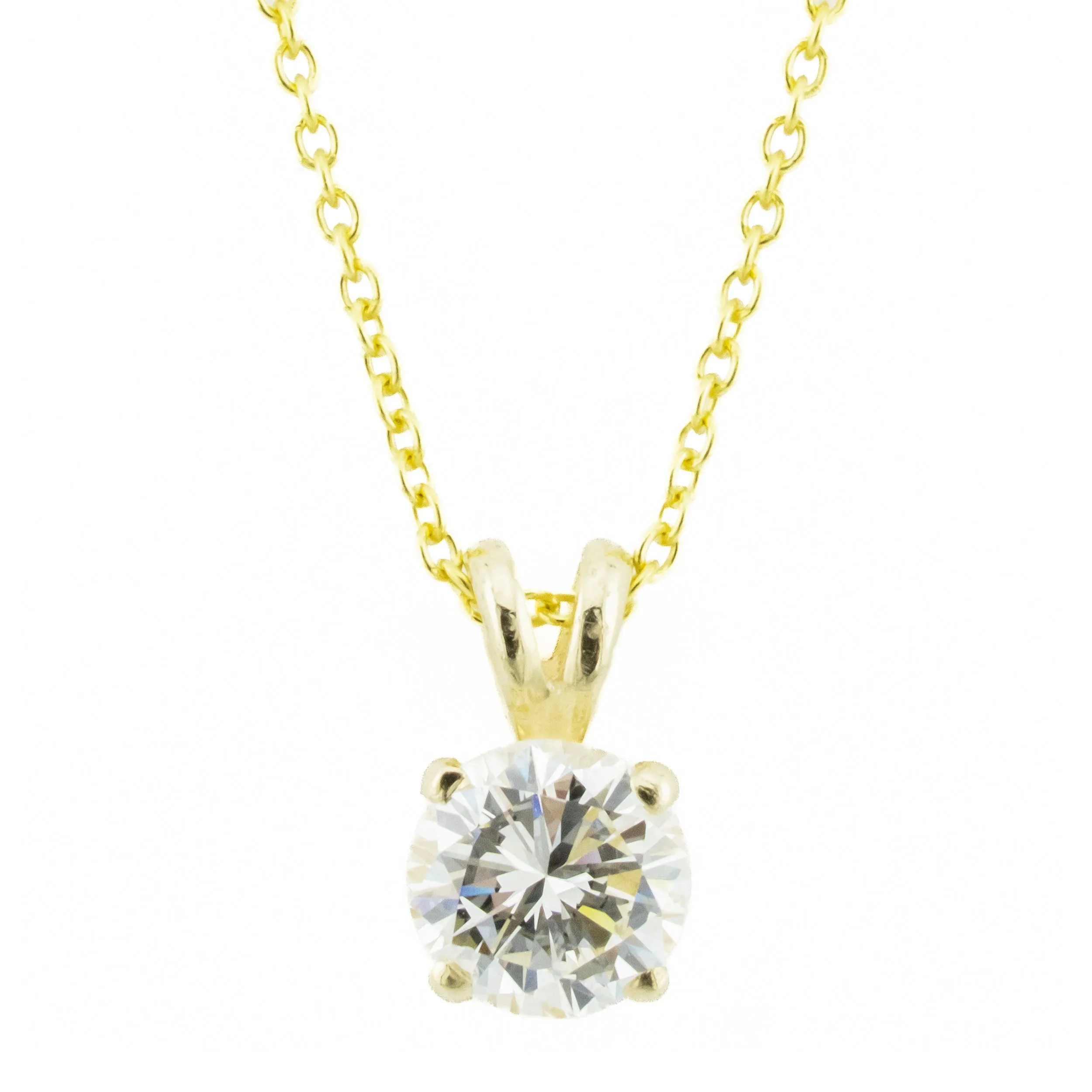 1.00ctw Round Diamond H/VS2 Solitaire Pendant in 14K Yellow Gold - Chain Not Included