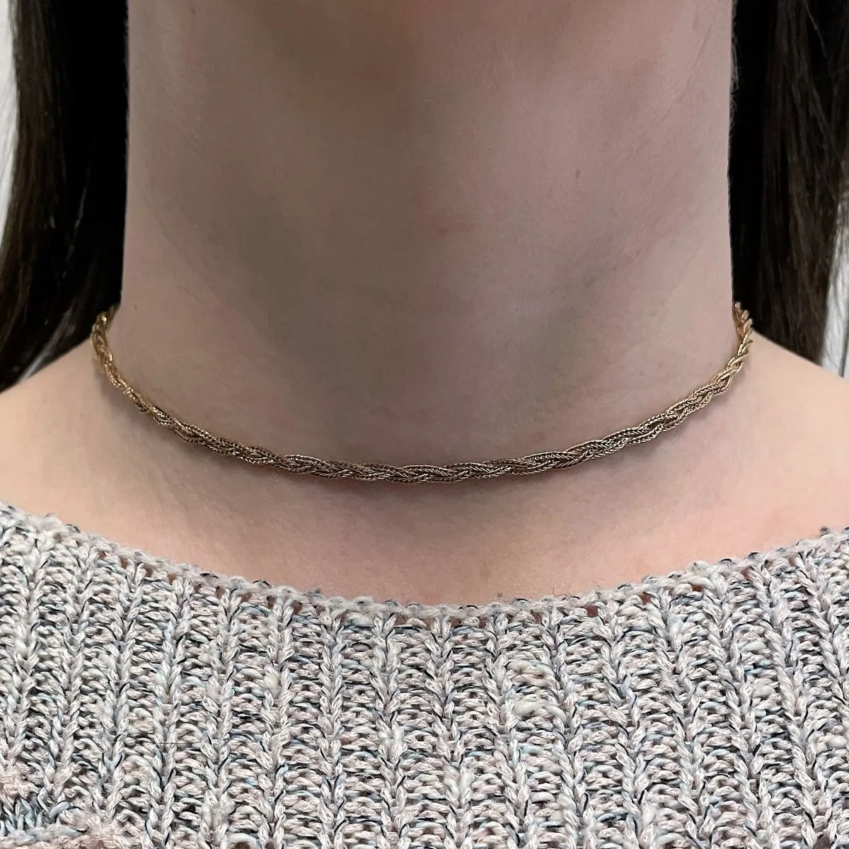 10k Yellow Gold Braided Chain | 14" |