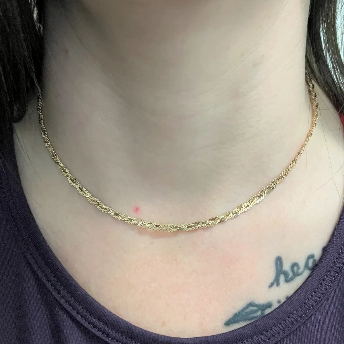 10k Yellow Gold Braided Chain | 15"|