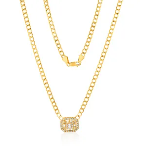 14ct Yellow Gold 1/2 Carat Diamond On 40cm Chain