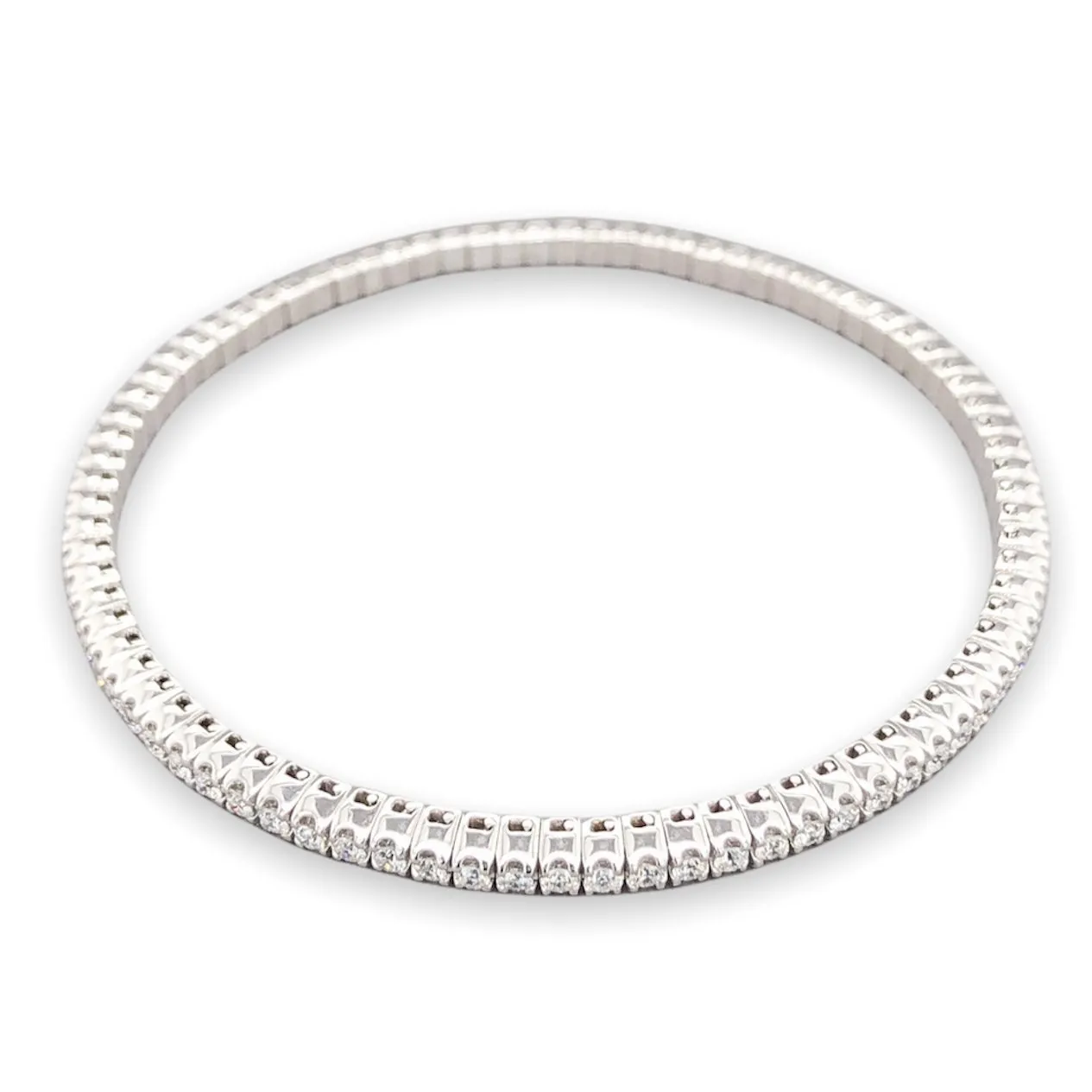 14K W Gold 2cttw Diamond Bangle