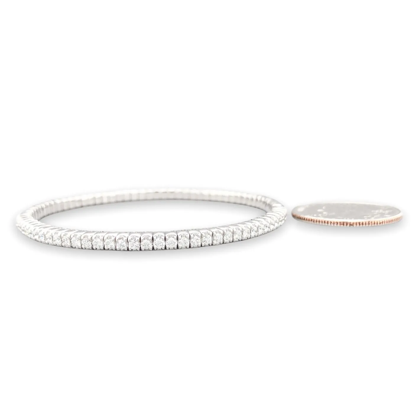 14K W Gold 2cttw Diamond Bangle