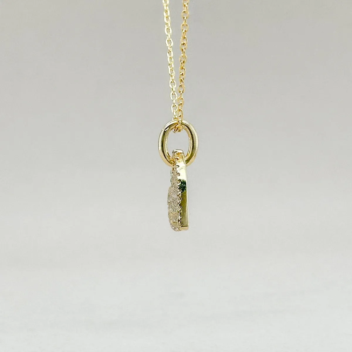 14K Y Gold 0.18ctw Pave Diamond Heart Pendant