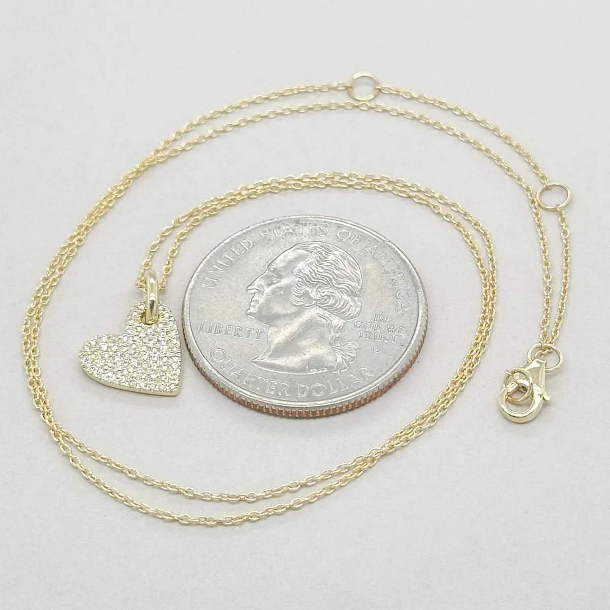 14K Y Gold 0.18ctw Pave Diamond Heart Pendant