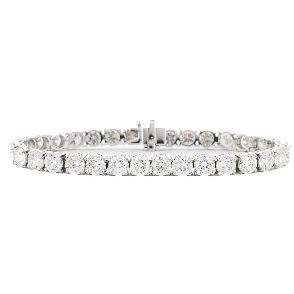 16.76ctw Round Diamond Tennis Bracelet, 7" - 14k White Gold