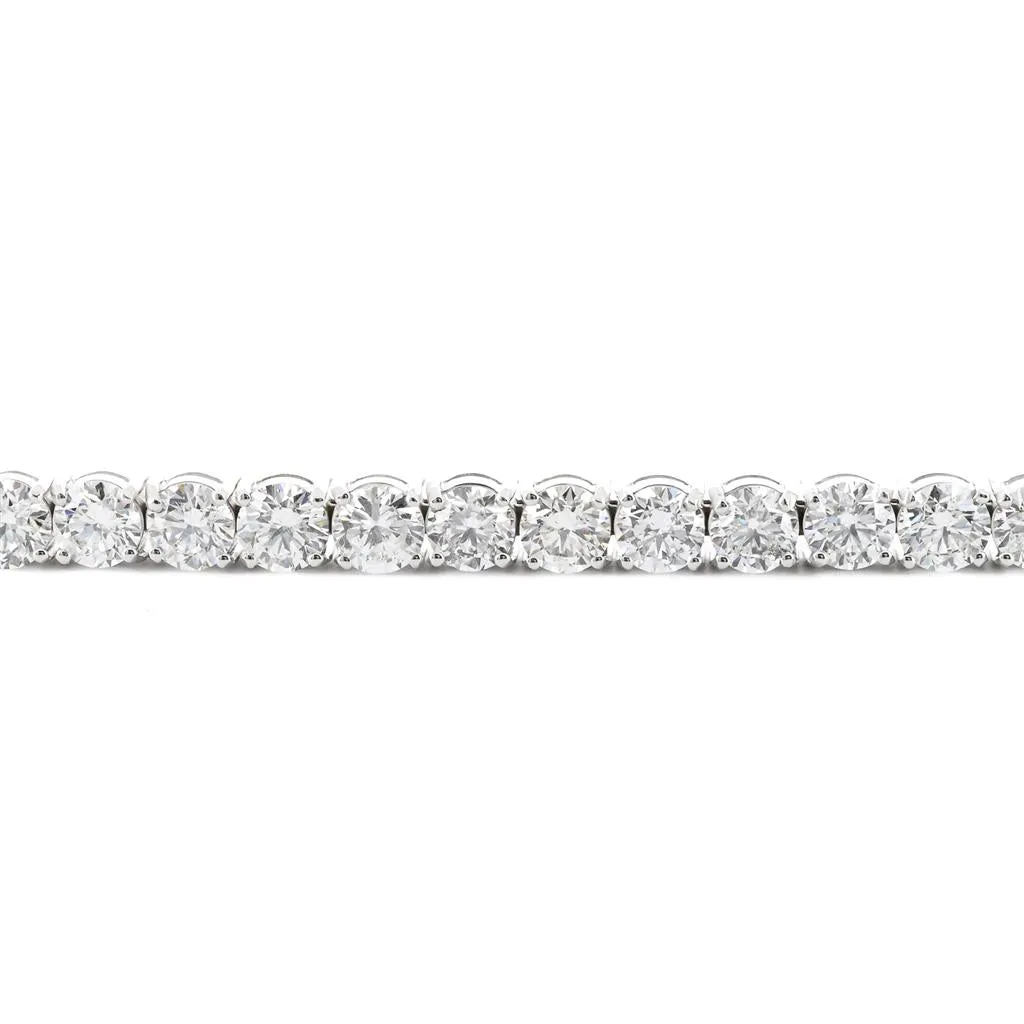 16.76ctw Round Diamond Tennis Bracelet, 7" - 14k White Gold