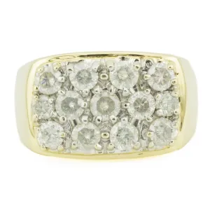 1.75ctw Diamond Accented Gents Ring in 10K Yellow Gold -Size 10