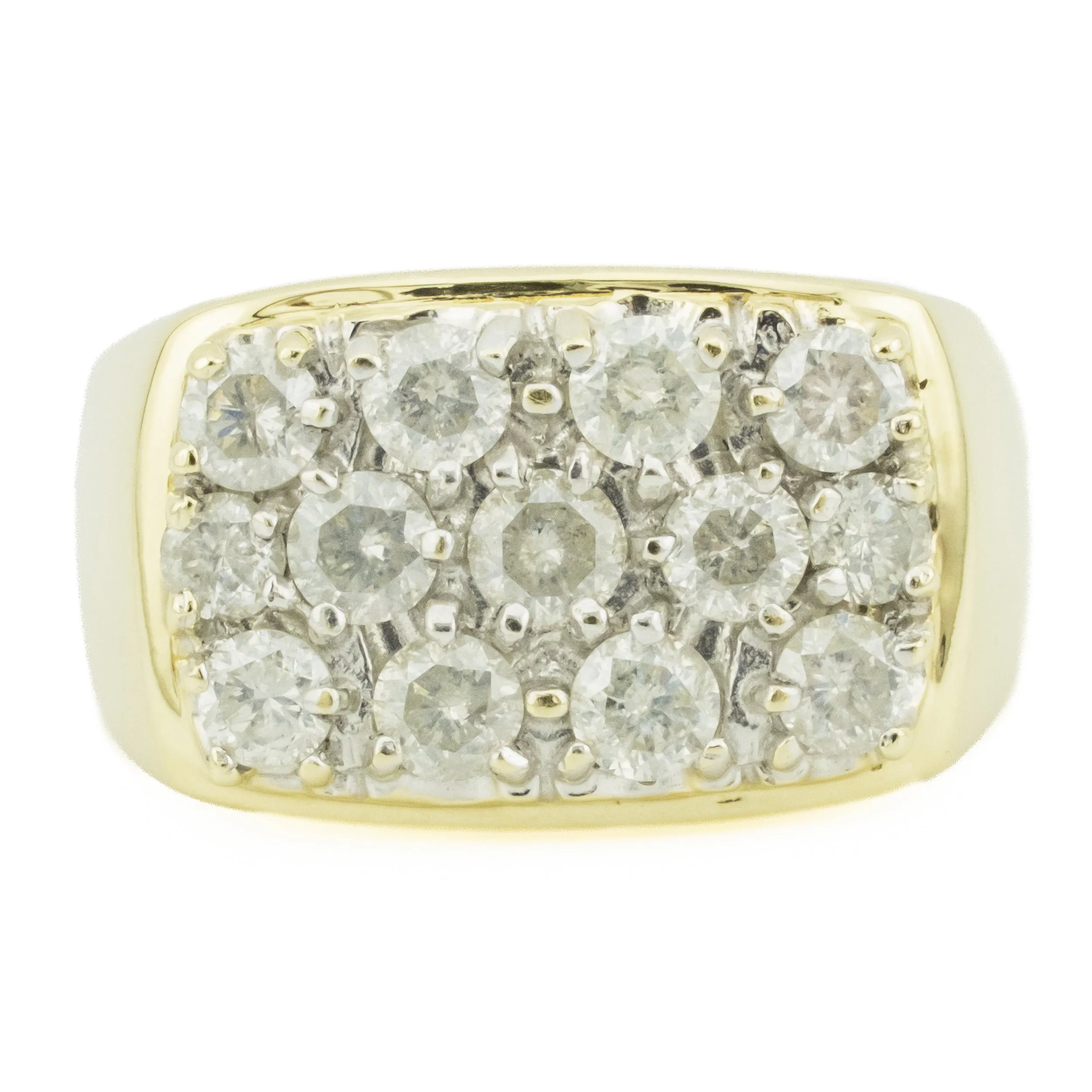 1.75ctw Diamond Accented Gents Ring in 10K Yellow Gold -Size 10