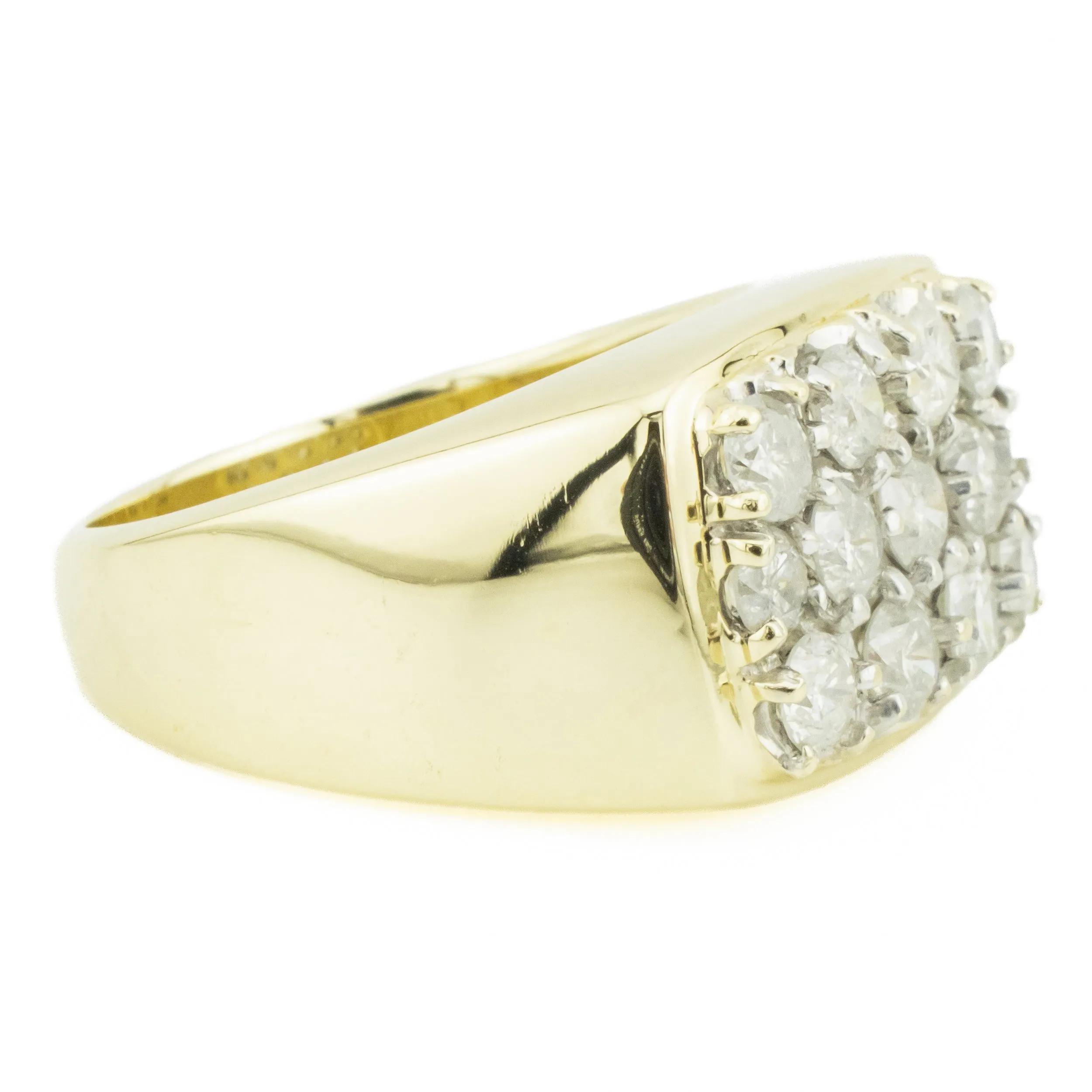 1.75ctw Diamond Accented Gents Ring in 10K Yellow Gold -Size 10