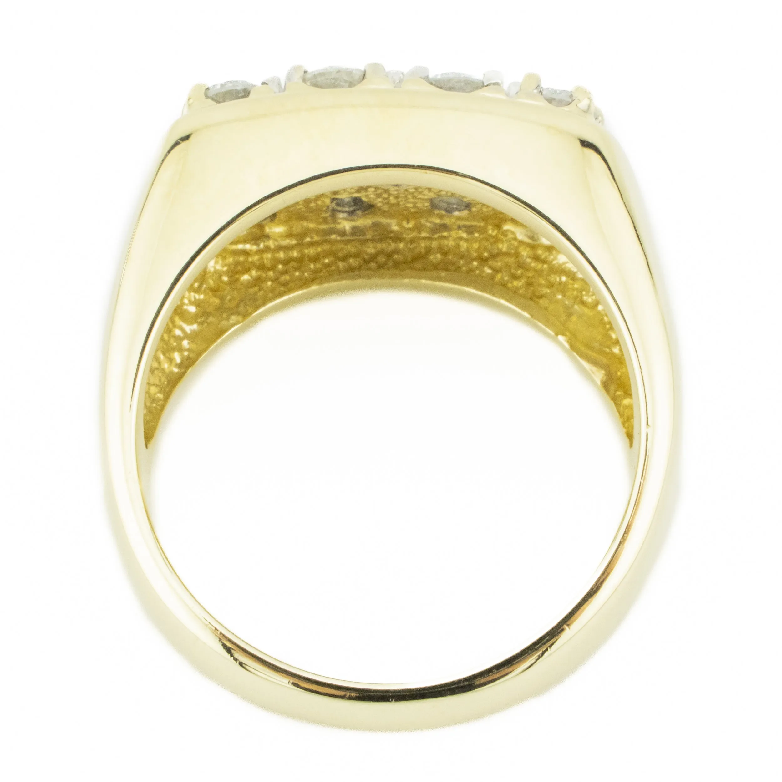 1.75ctw Diamond Accented Gents Ring in 10K Yellow Gold -Size 10