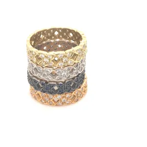 18kt Pav Diamond Butterfly X Eternity Band