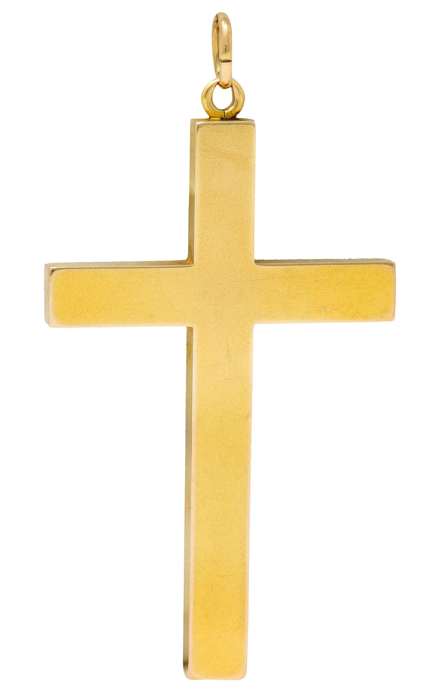 1900 Victorian Natural Freshwater Pearl 14 Karat Gold Cross Pendant