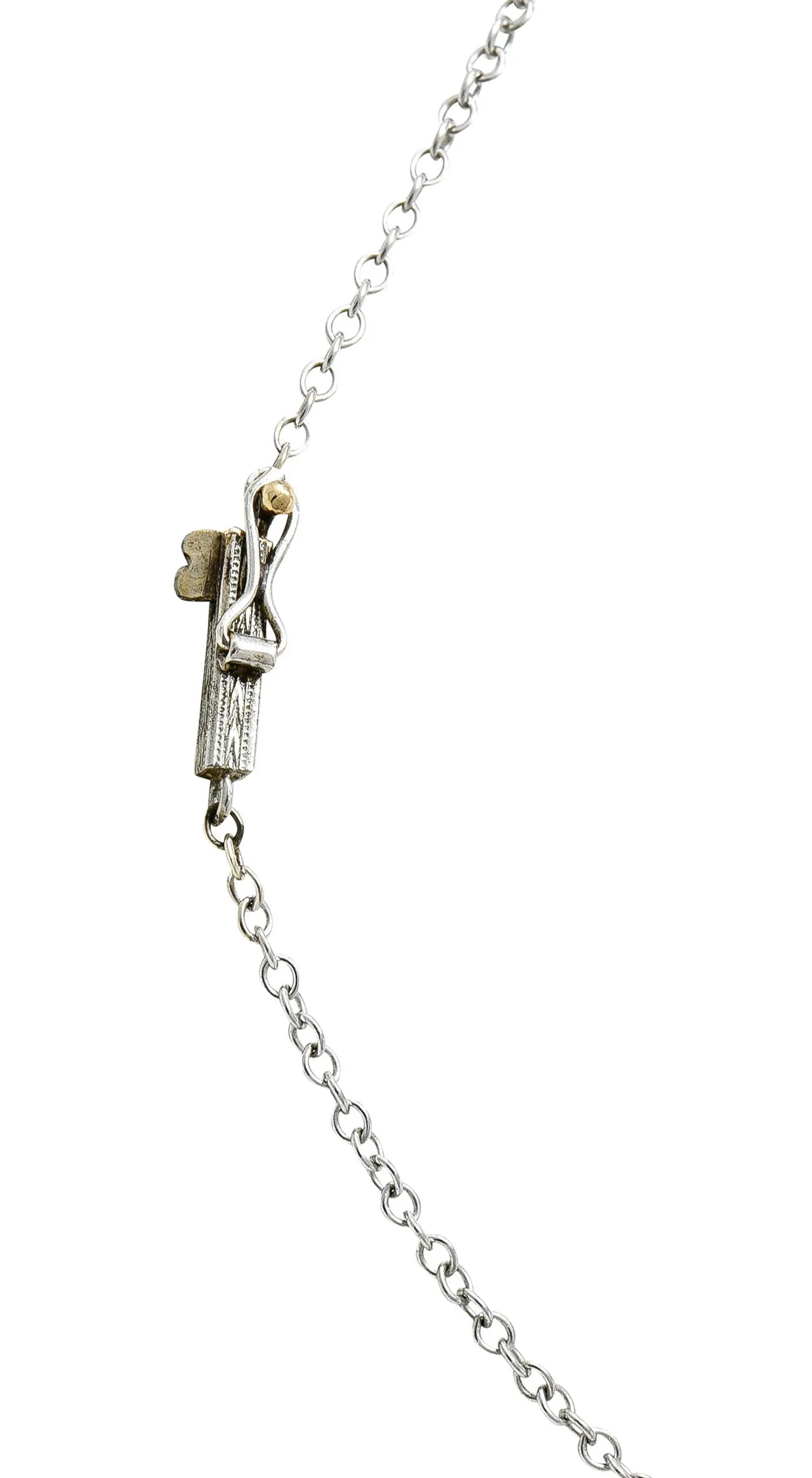1920's Art Deco Diamond Platinum-Topped 14 Karat White Gold Drop Necklace