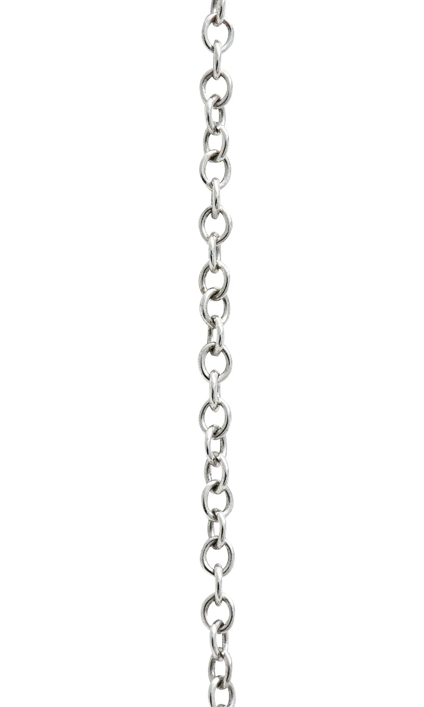1920's Art Deco Diamond Platinum-Topped 14 Karat White Gold Drop Necklace