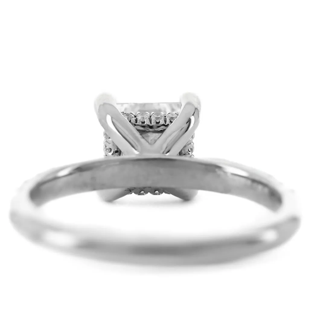 1.92ctw Princess Diamond Pav Solitaire Engagement Ring - 14k White Gold