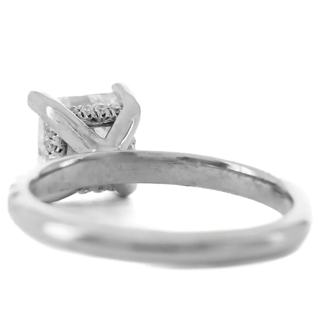 1.92ctw Princess Diamond Pav Solitaire Engagement Ring - 14k White Gold