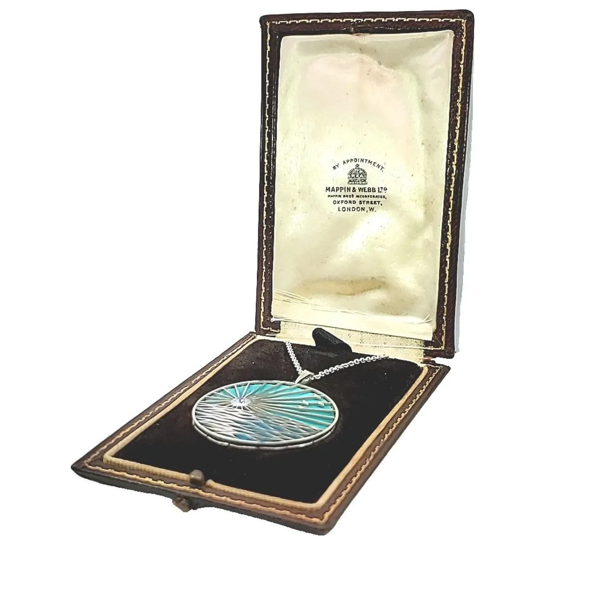 1930s Platinum Enamel & Diamond Pendant
