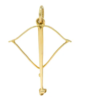 1940s Vintage 18 Karat Gold Crossbow Charm