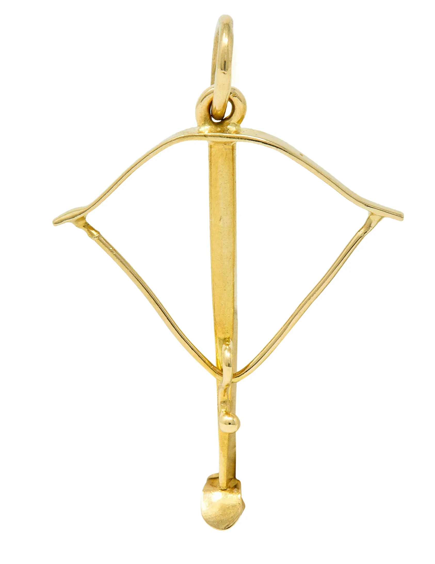 1940s Vintage 18 Karat Gold Crossbow Charm