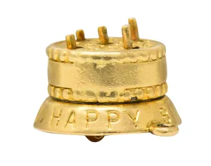 1950's 14 Karat Gold Articulated Candle Birthday Cake Charm