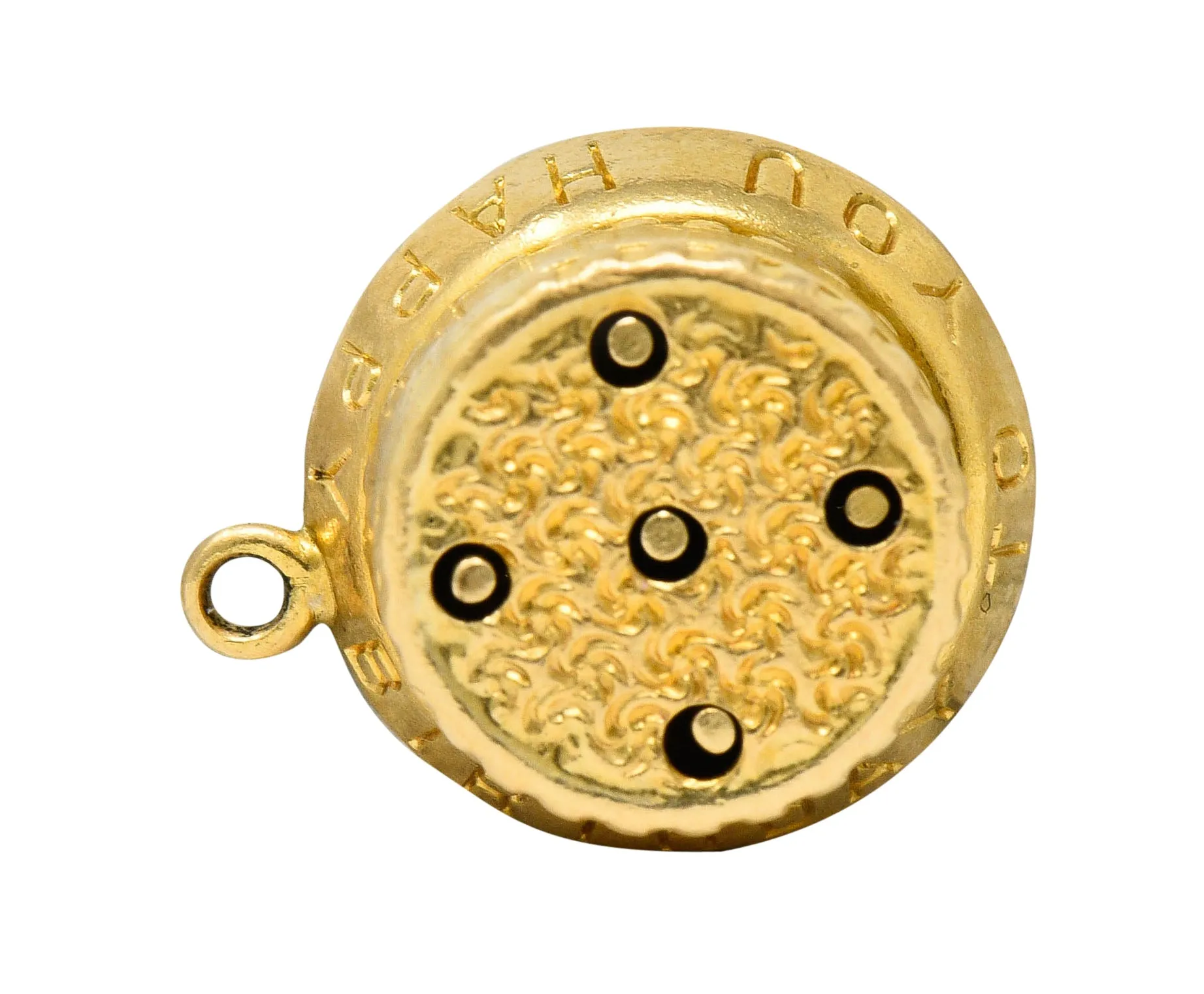 1950's 14 Karat Gold Articulated Candle Birthday Cake Charm