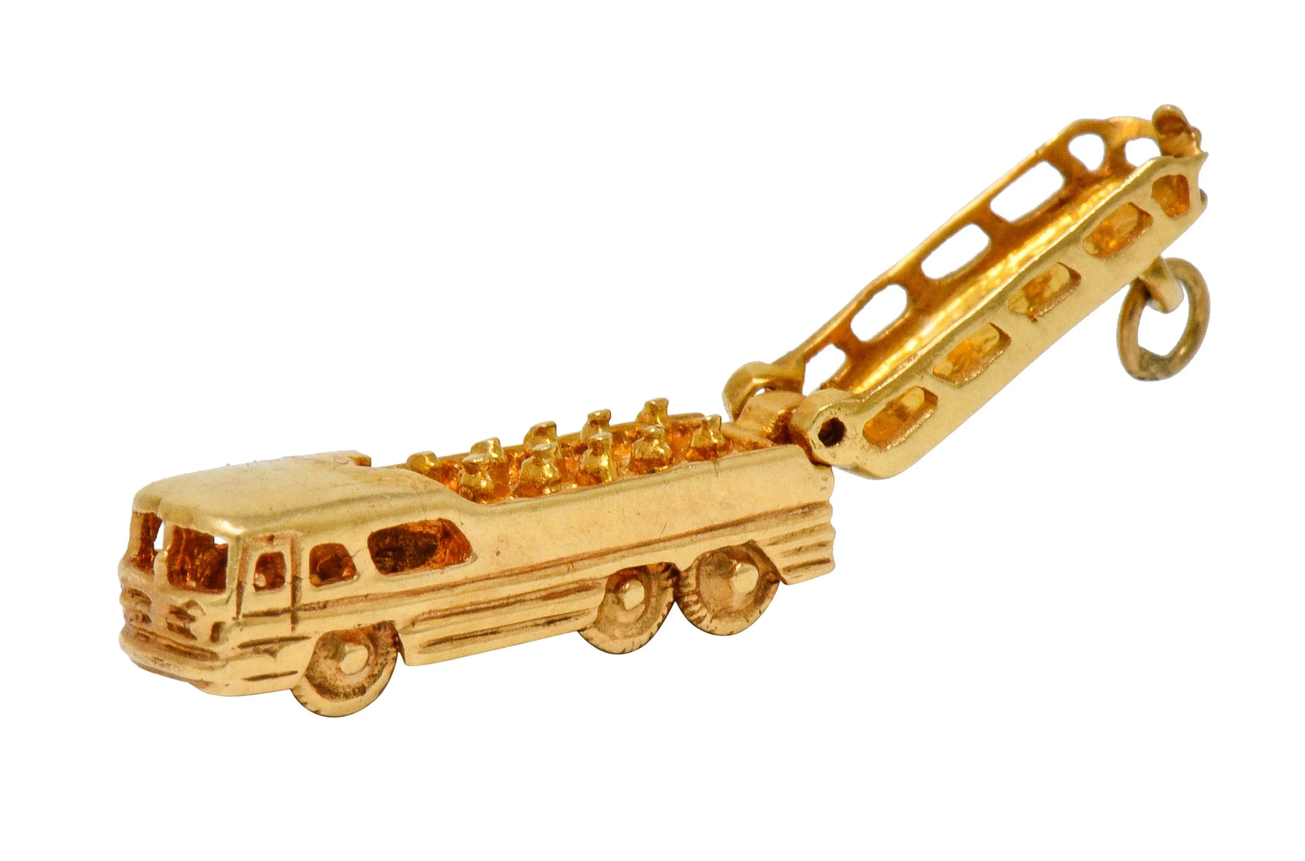 1950's Mid-Century Articulated 14 Karat Gold Scenicruiser Greyhound Bus Charm