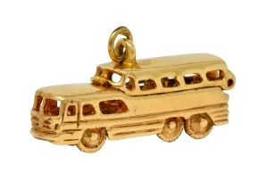 1950's Mid-Century Articulated 14 Karat Gold Scenicruiser Greyhound Bus Charm