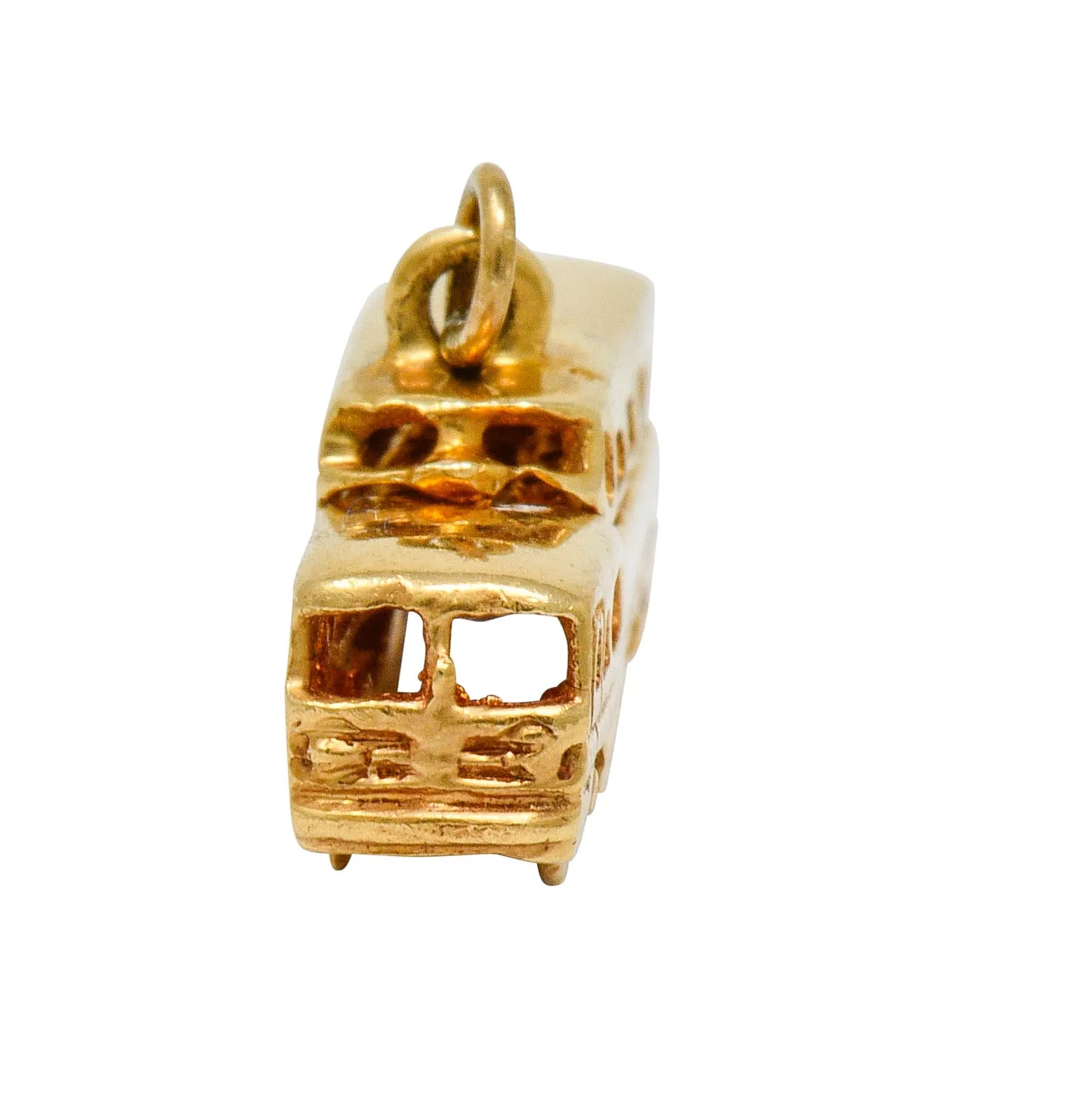 1950's Mid-Century Articulated 14 Karat Gold Scenicruiser Greyhound Bus Charm