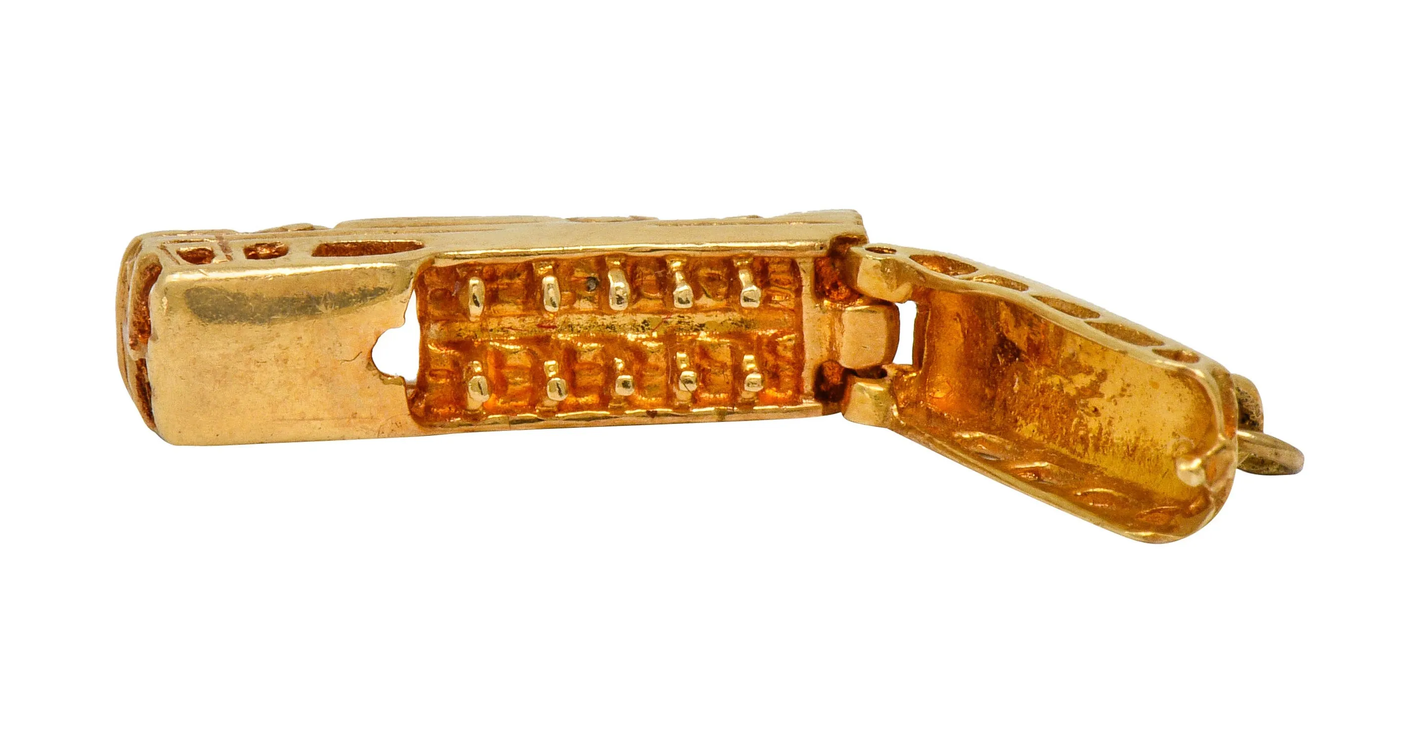 1950's Mid-Century Articulated 14 Karat Gold Scenicruiser Greyhound Bus Charm