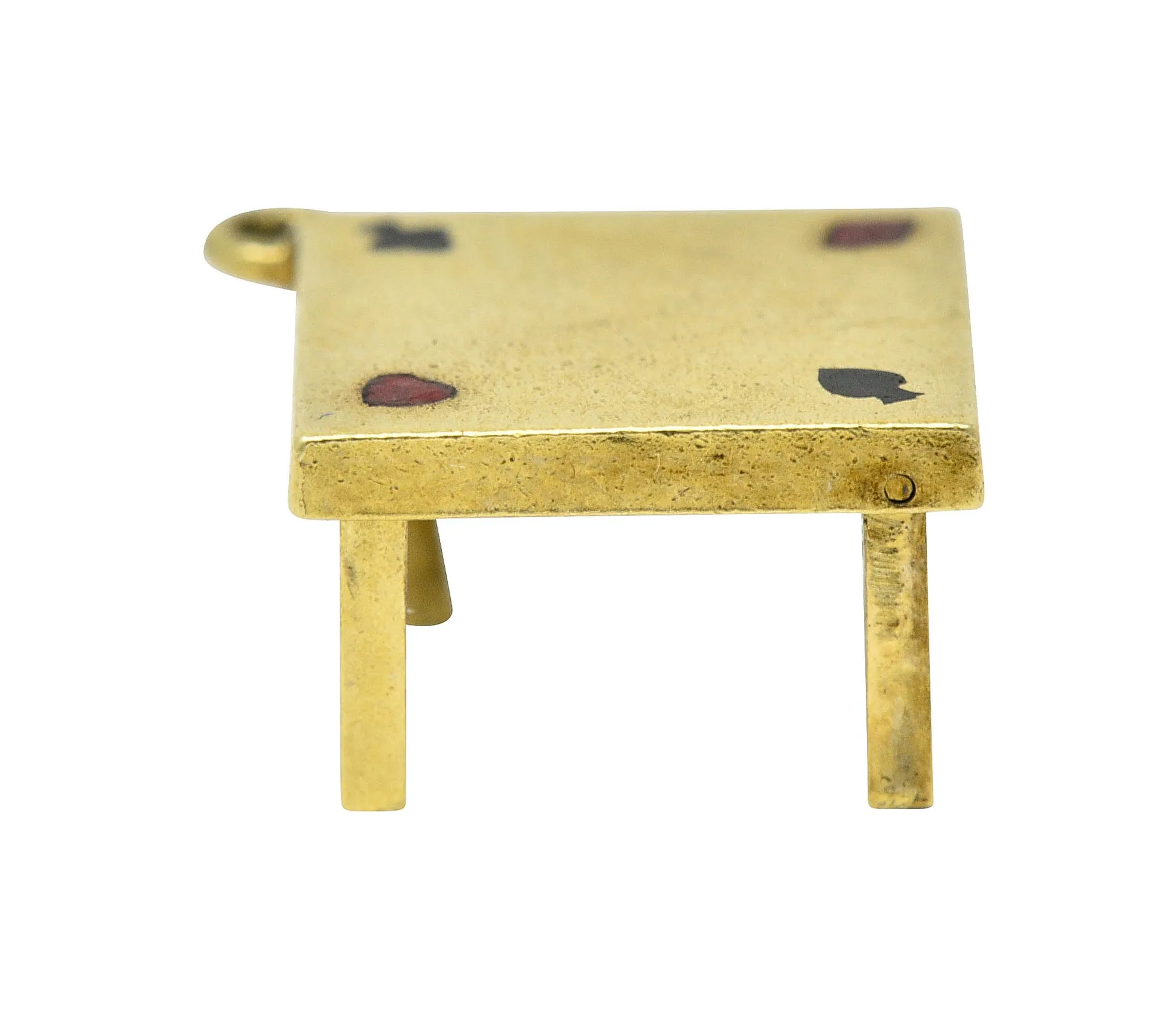 1950's Walter Lampl Enamel 14 Karat Gold Folding Card Table Charm