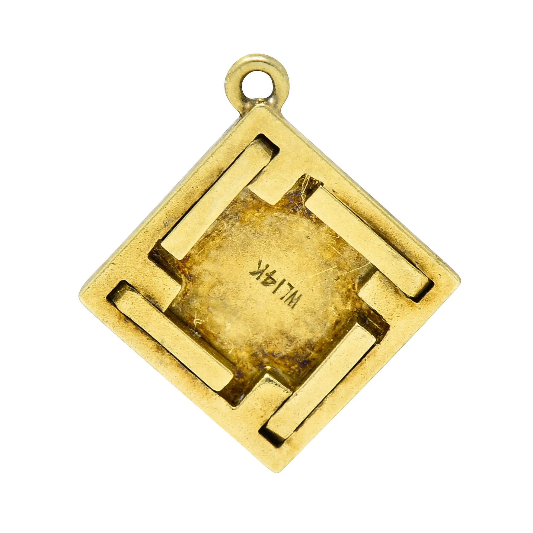 1950's Walter Lampl Enamel 14 Karat Gold Folding Card Table Charm