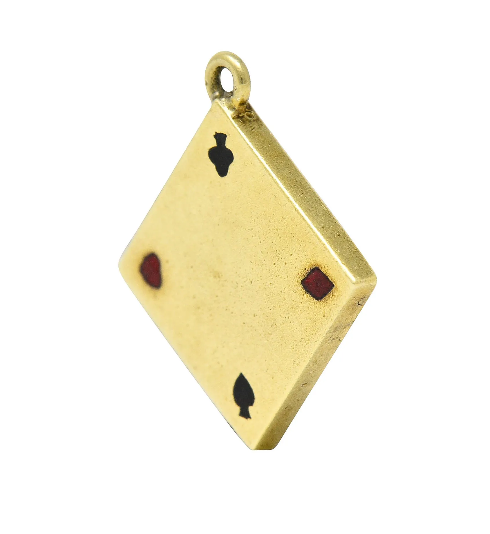 1950's Walter Lampl Enamel 14 Karat Gold Folding Card Table Charm