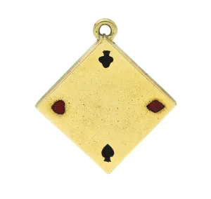 1950's Walter Lampl Enamel 14 Karat Gold Folding Card Table Charm