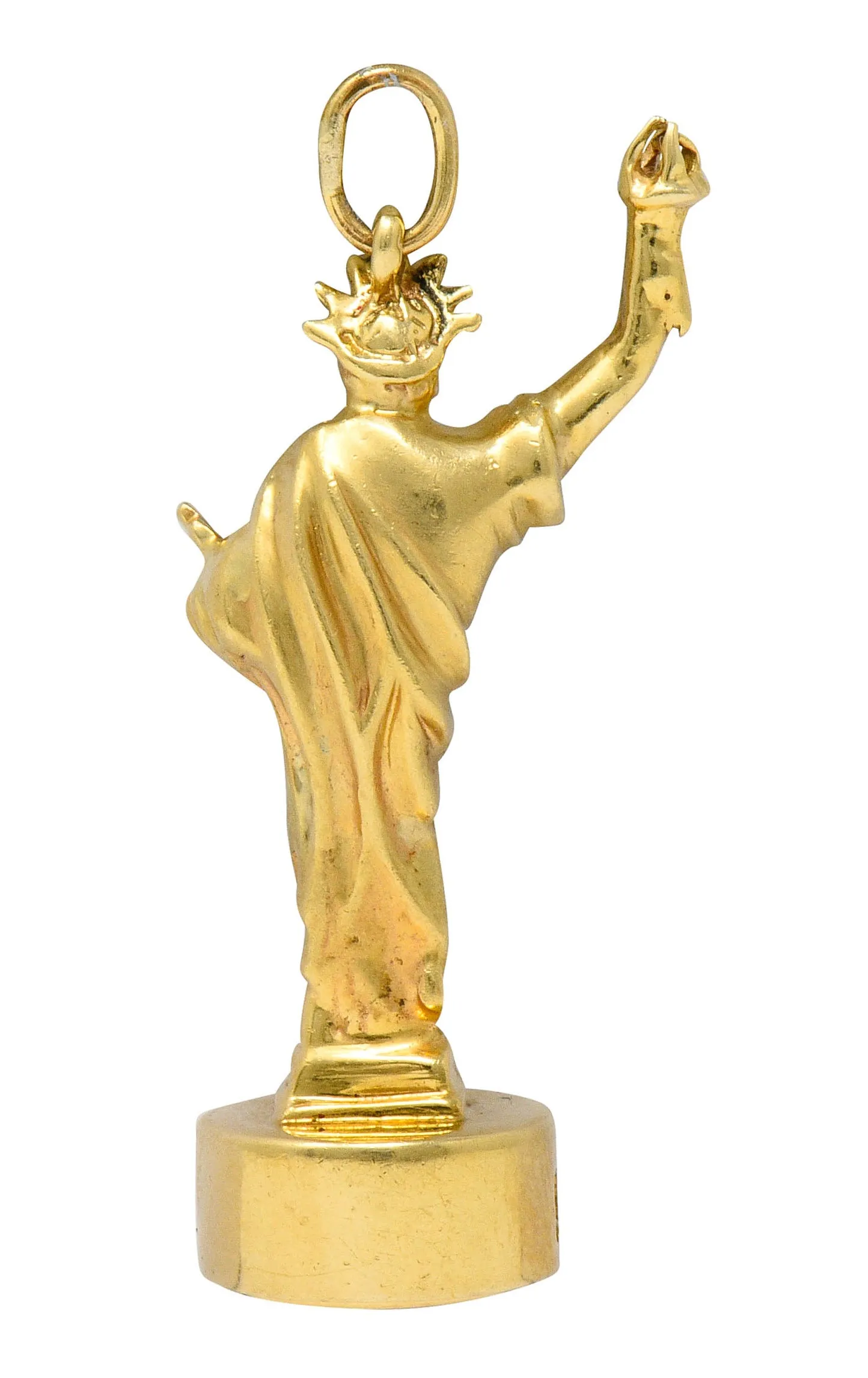1960's Litacharm Inc. Vintage 14 Karat Gold Statue Of Liberty Pendant Charm