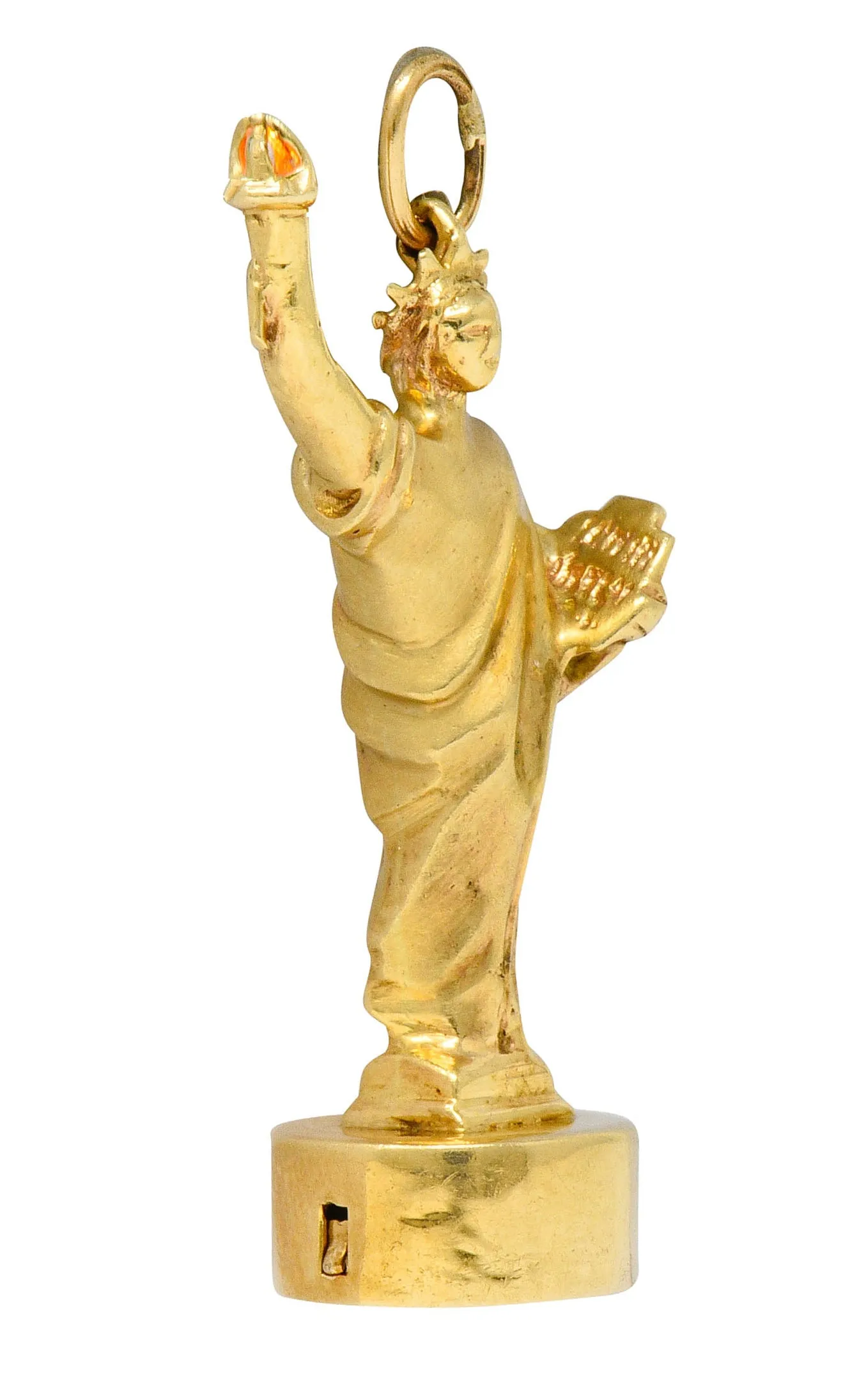1960's Litacharm Inc. Vintage 14 Karat Gold Statue Of Liberty Pendant Charm