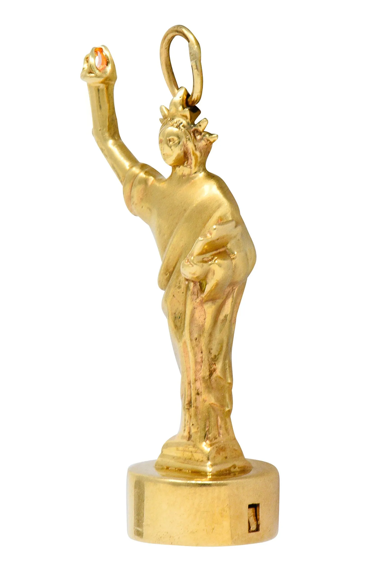 1960's Litacharm Inc. Vintage 14 Karat Gold Statue Of Liberty Pendant Charm