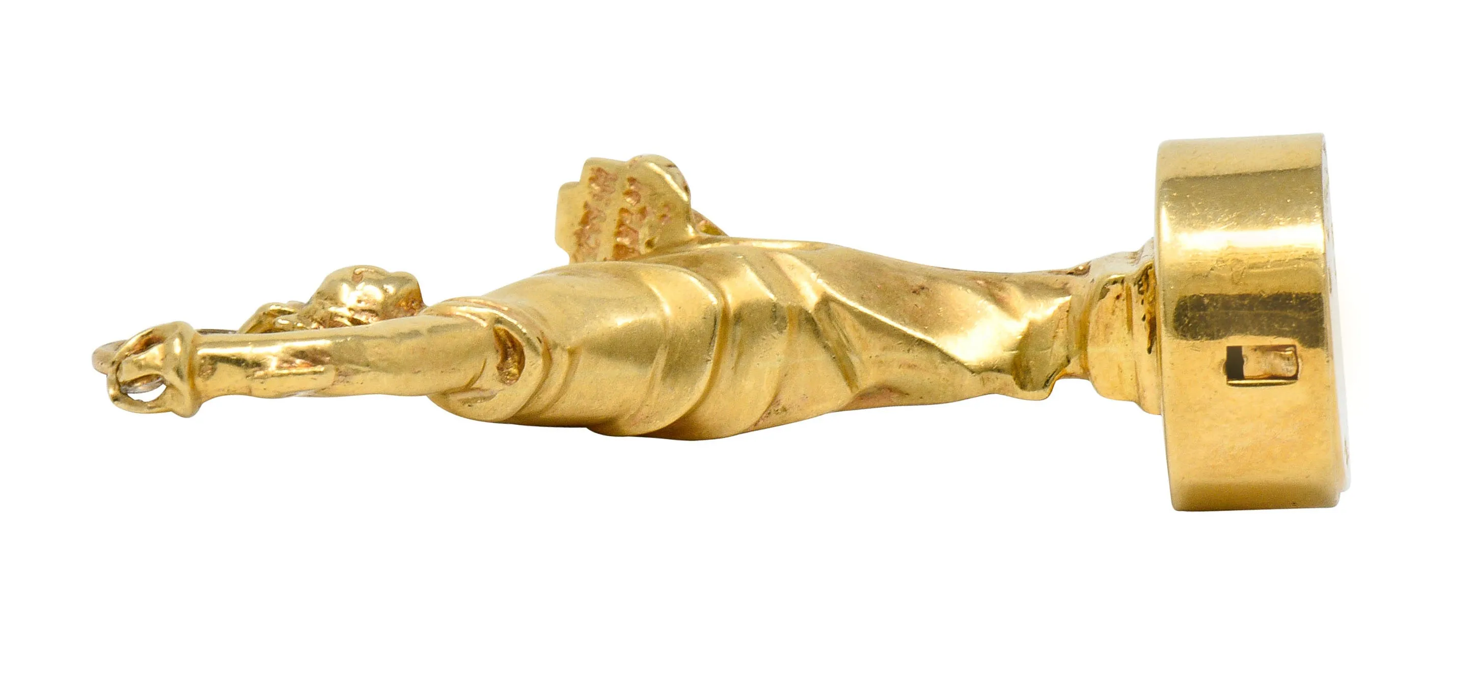 1960's Litacharm Inc. Vintage 14 Karat Gold Statue Of Liberty Pendant Charm
