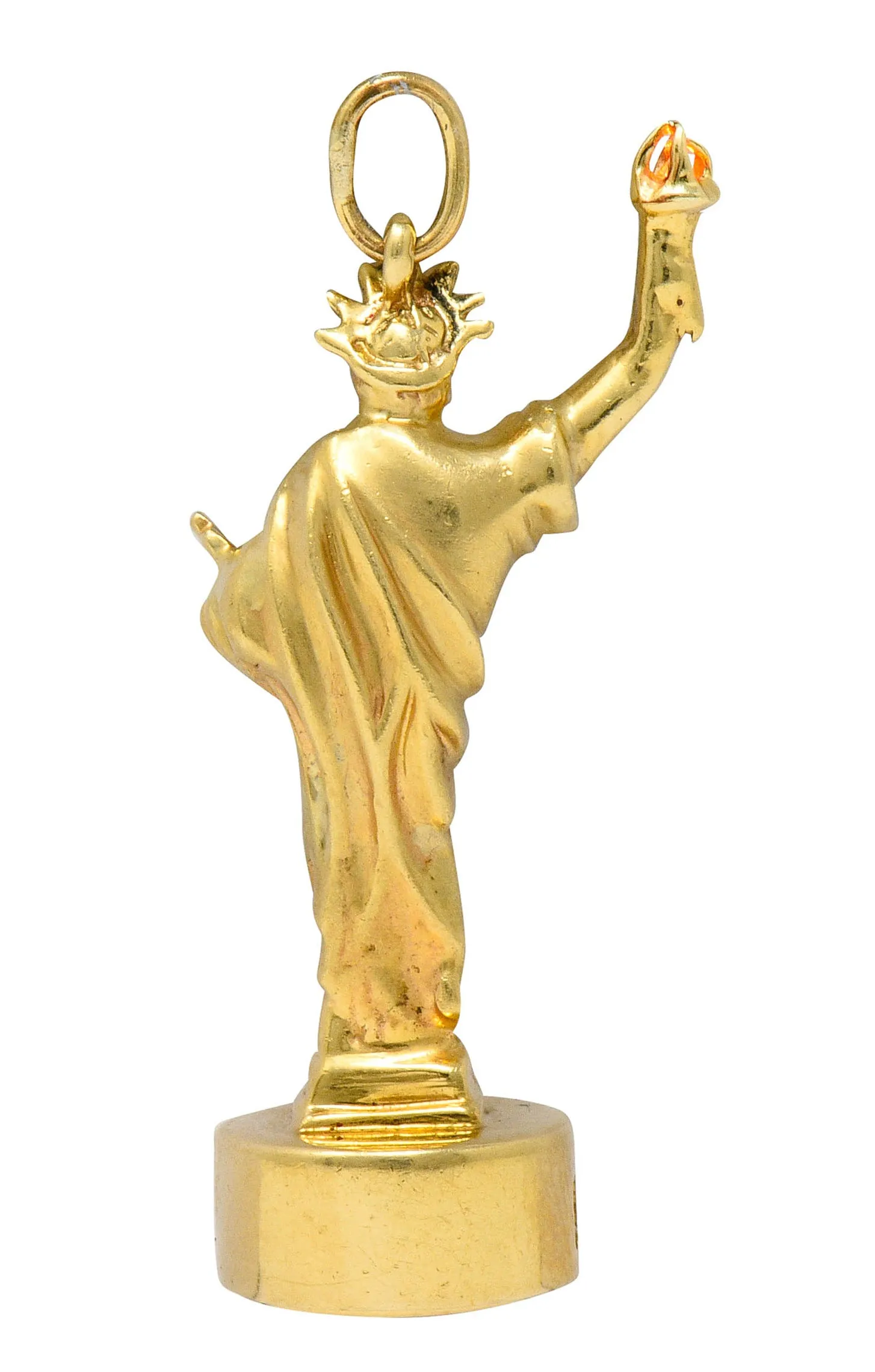1960's Litacharm Inc. Vintage 14 Karat Gold Statue Of Liberty Pendant Charm