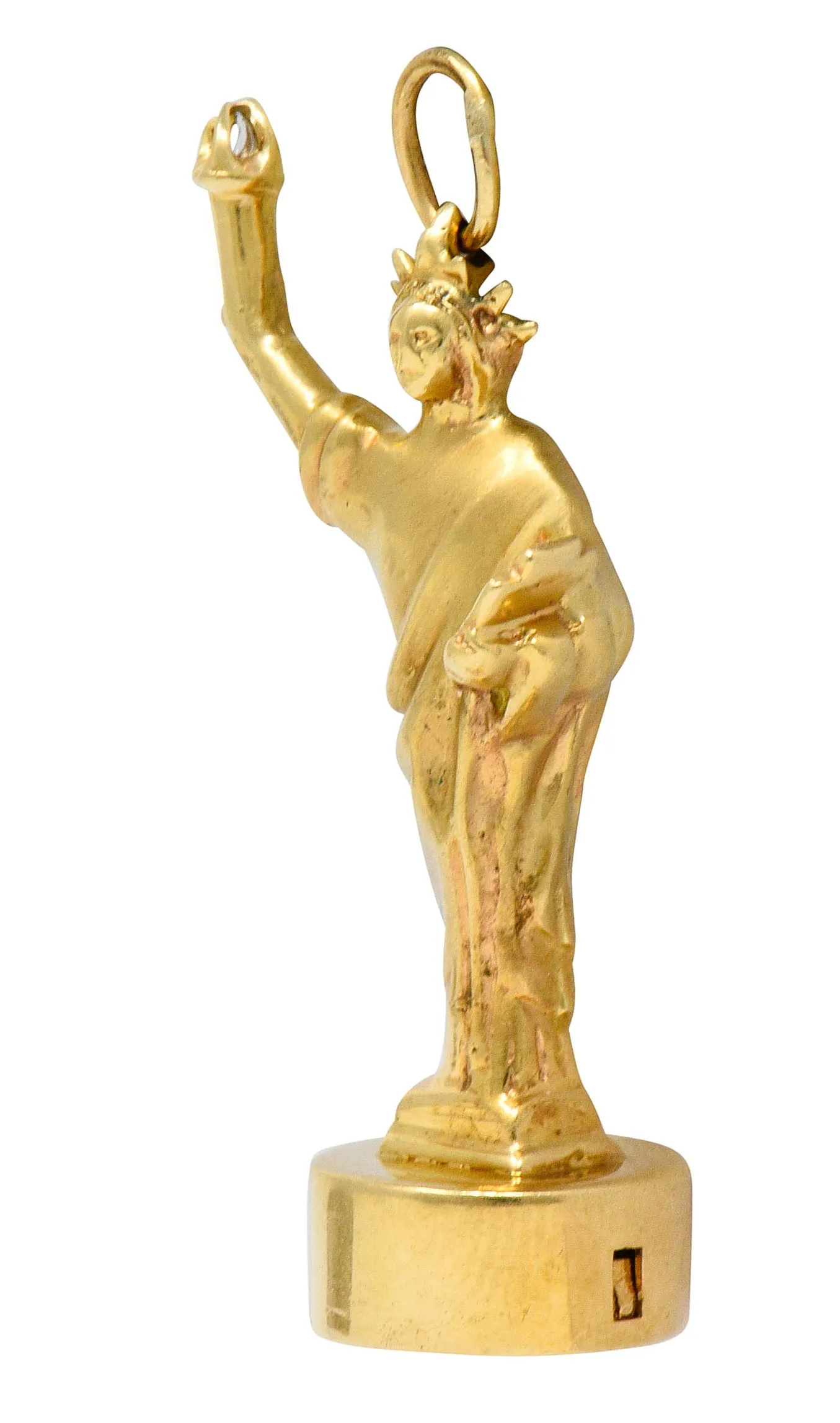 1960's Litacharm Inc. Vintage 14 Karat Gold Statue Of Liberty Pendant Charm