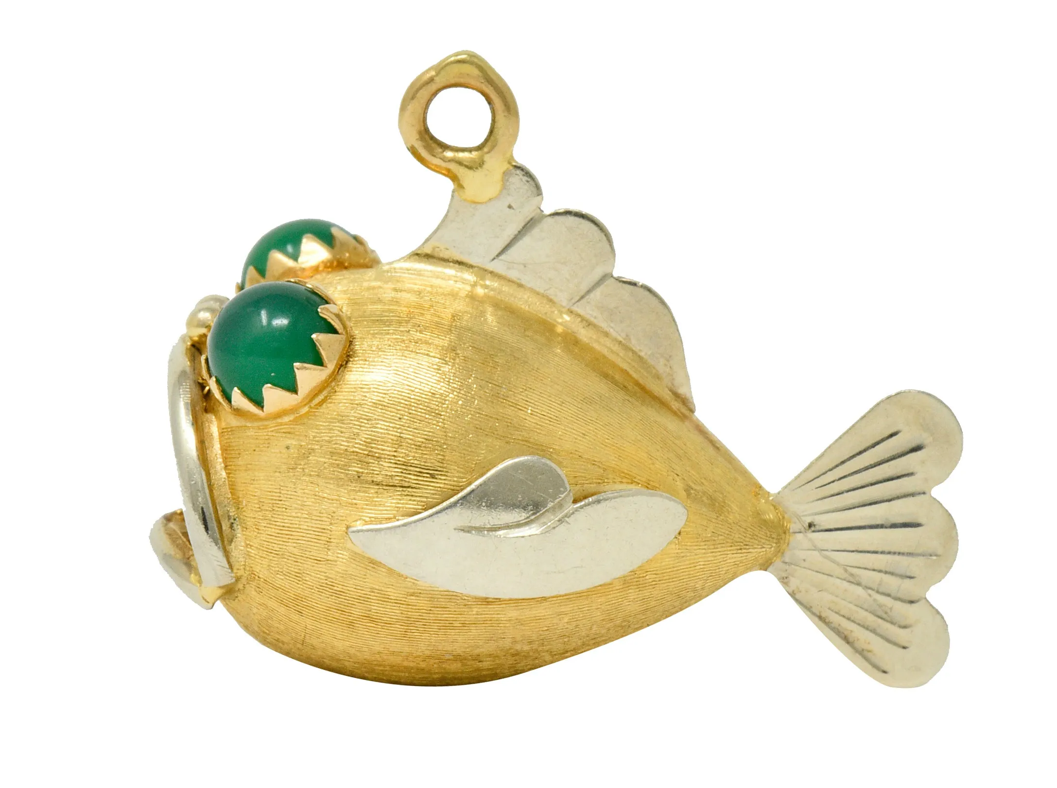 1960's Vintage 14 Karat Two-Tone Gold Fish Charm