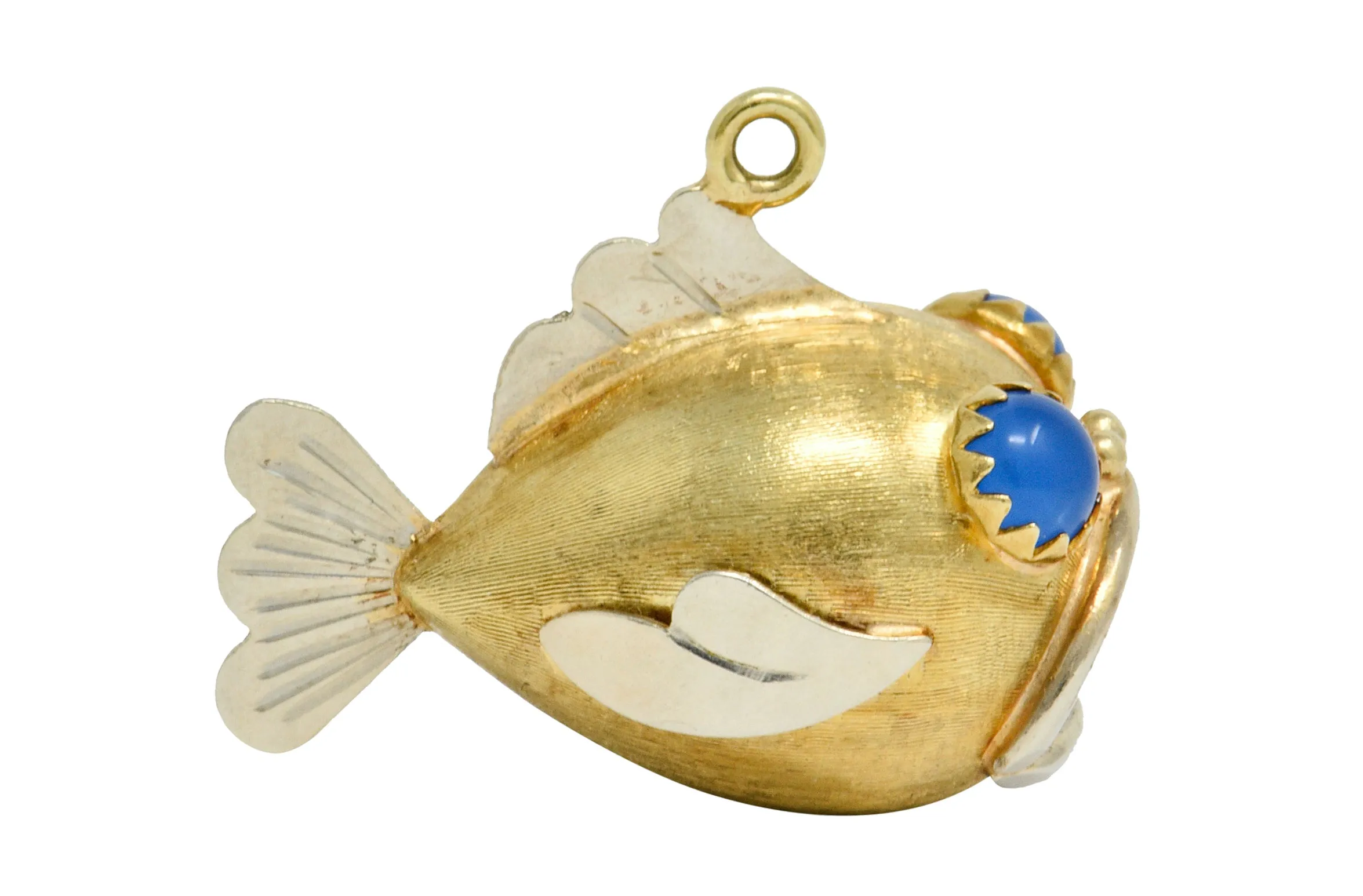 1960's Vintage 14 Karat Two-Tone Gold Fish Charm