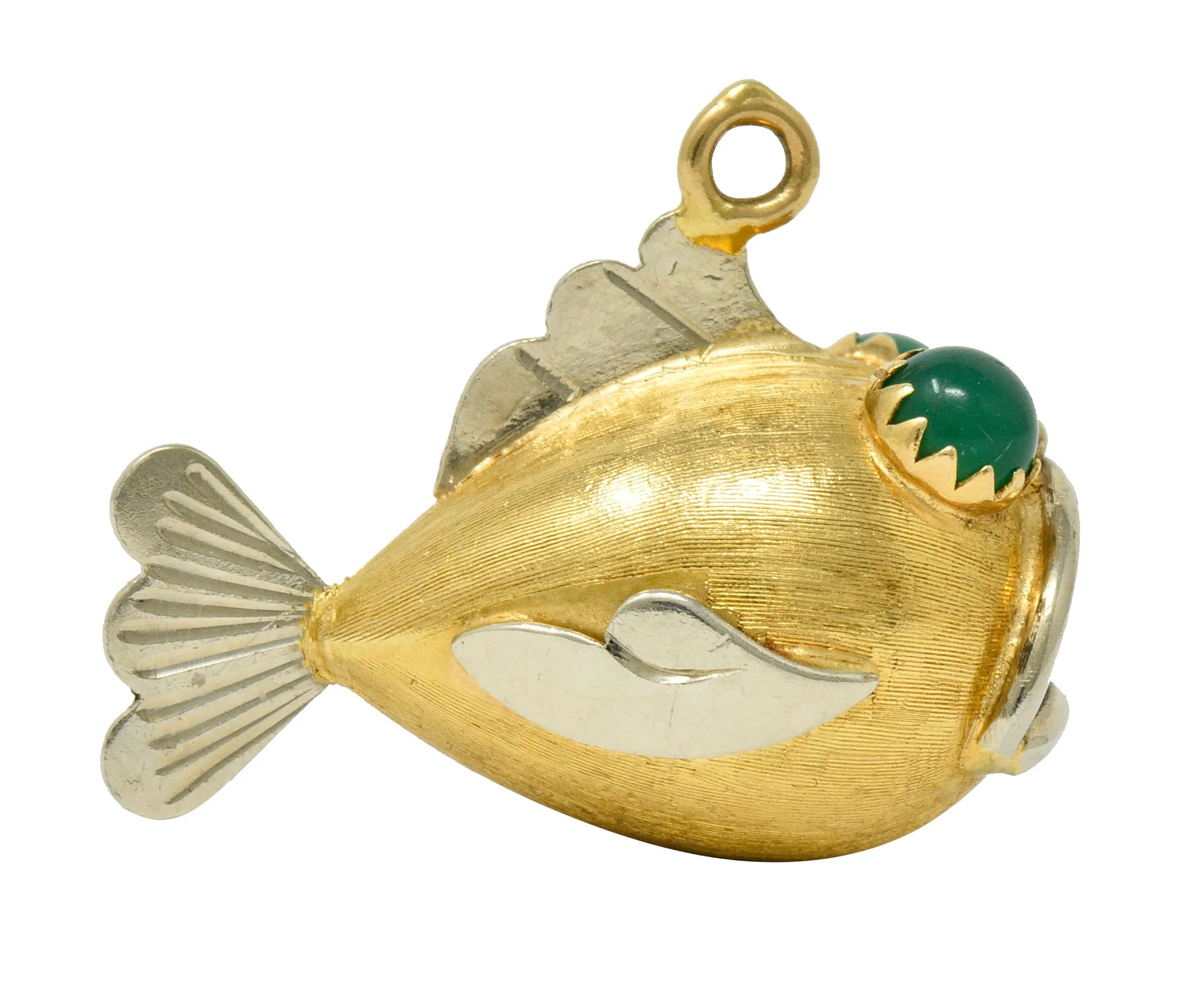 1960's Vintage 14 Karat Two-Tone Gold Fish Charm