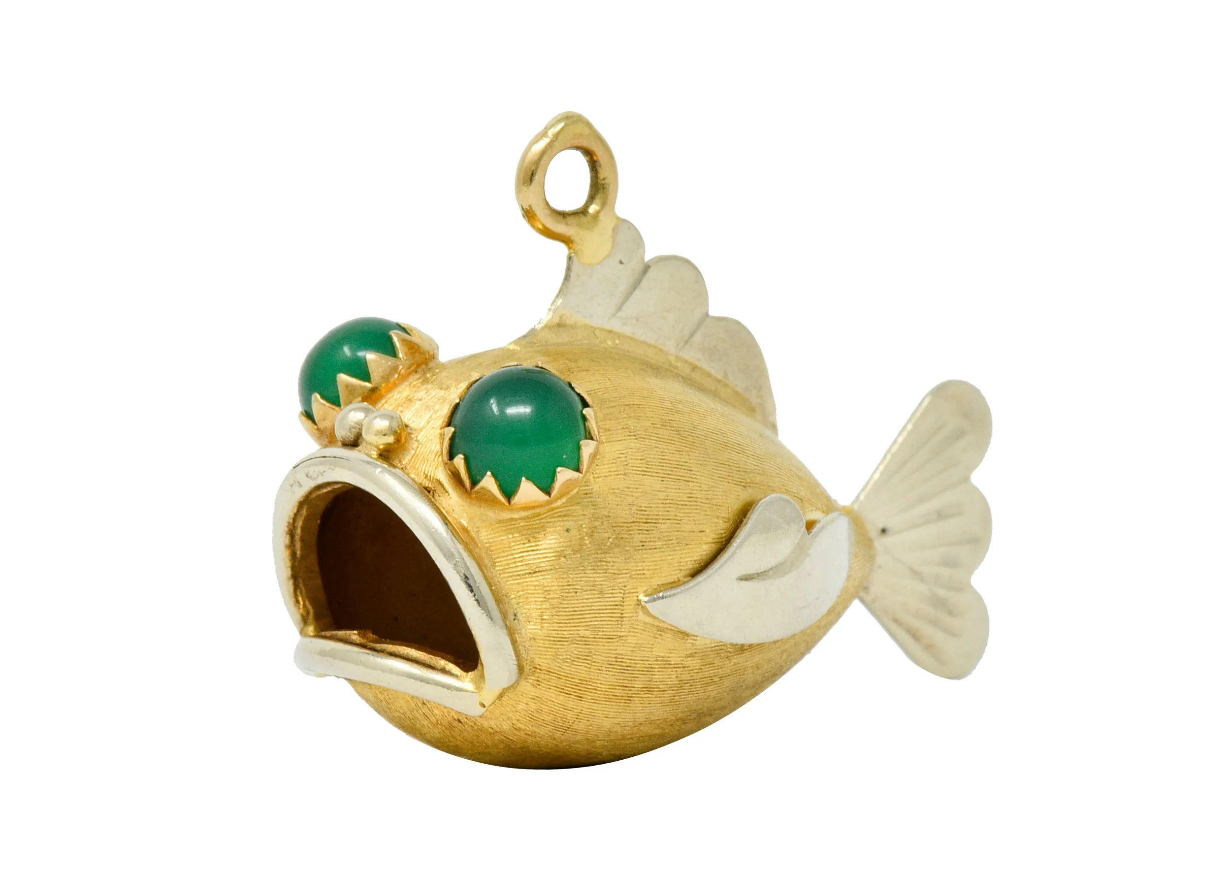 1960's Vintage 14 Karat Two-Tone Gold Fish Charm